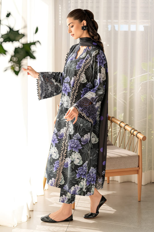 BAROQUE Khaddar All-Over Printed Unstitched 3-Piece