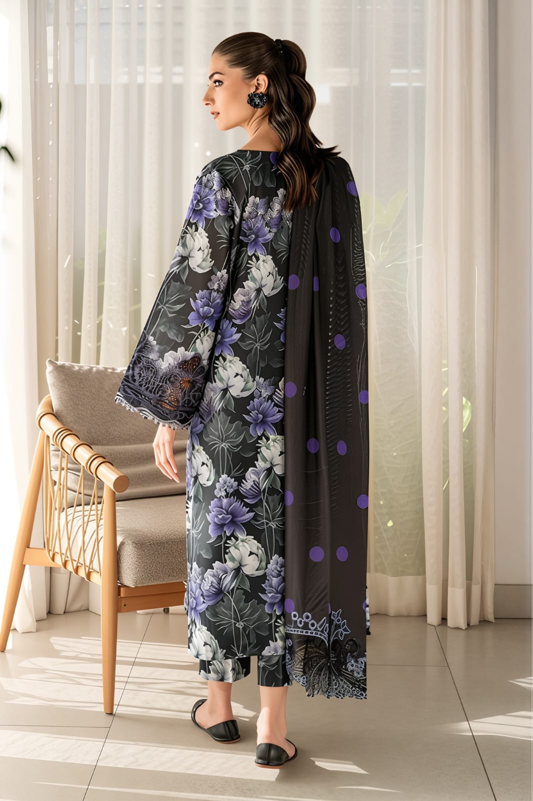 BAROQUE Khaddar All-Over Printed Unstitched 3-Piece