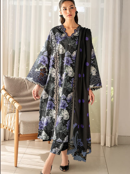 BAROQUE Khaddar All-Over Printed Unstitched 3-Piece