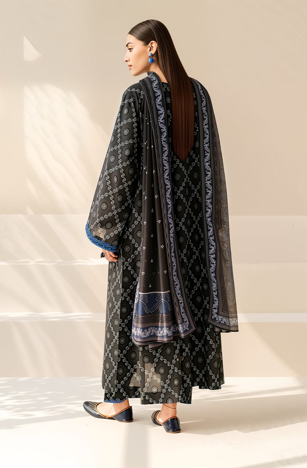 BAROQUE Khaddar All-Over Printed Unstitched 3-Piece