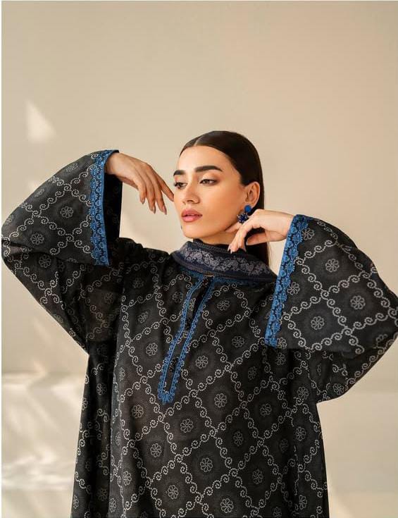 BAROQUE Khaddar All-Over Printed Unstitched 3-Piece