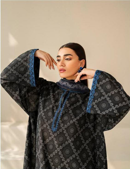 BAROQUE Khaddar All-Over Printed Unstitched 3-Piece