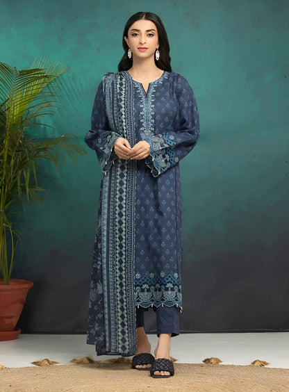BAROQUE Khaddar All-Over Printed Unstitched 3-Piece