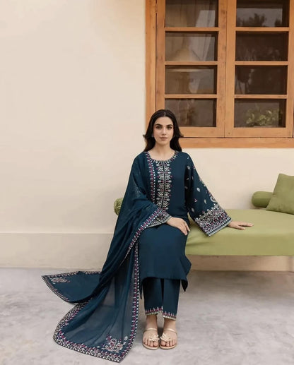 MASHAL – Embroidery Lawn Stitched 3-Piece Suit