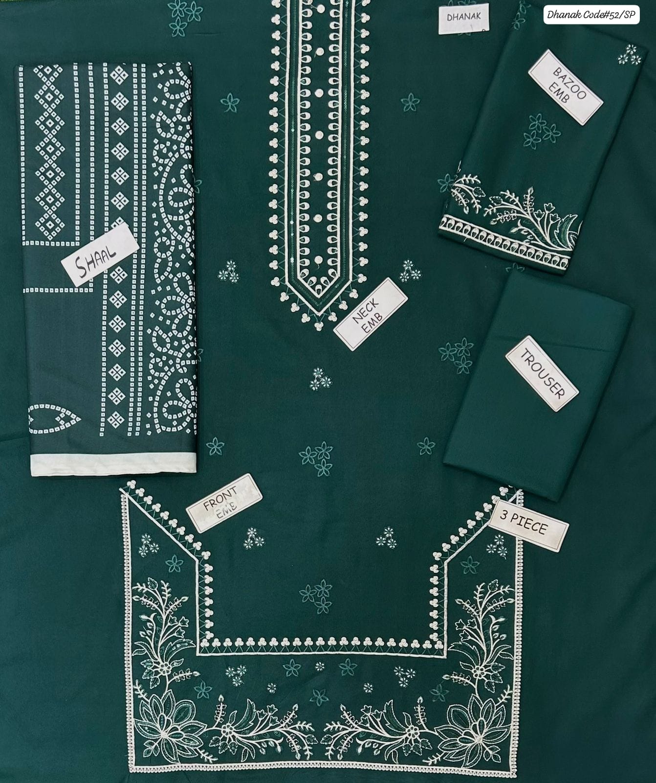 RAMSHA - 3pc Embroidered Shirt Winter arrival