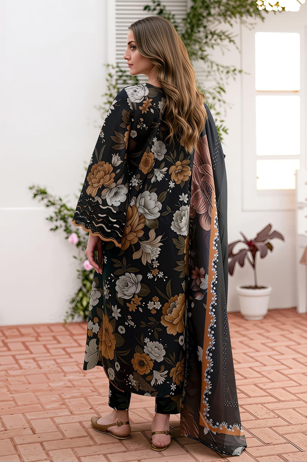 BAROQUE Khaddar All-Over Printed Unstitched 3-Piece