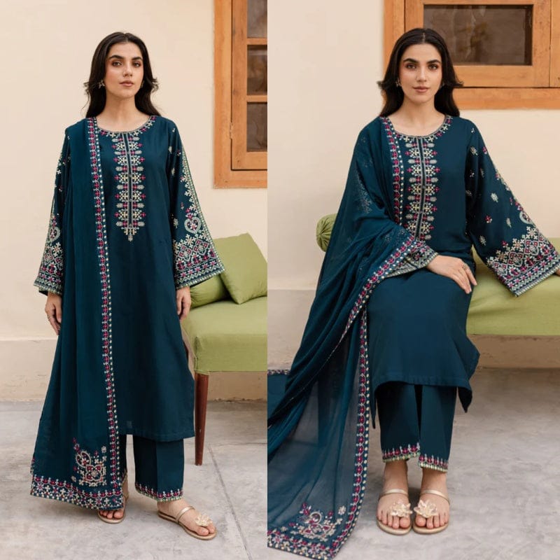 MASHAL – Embroidery Lawn Stitched 3-Piece Suit